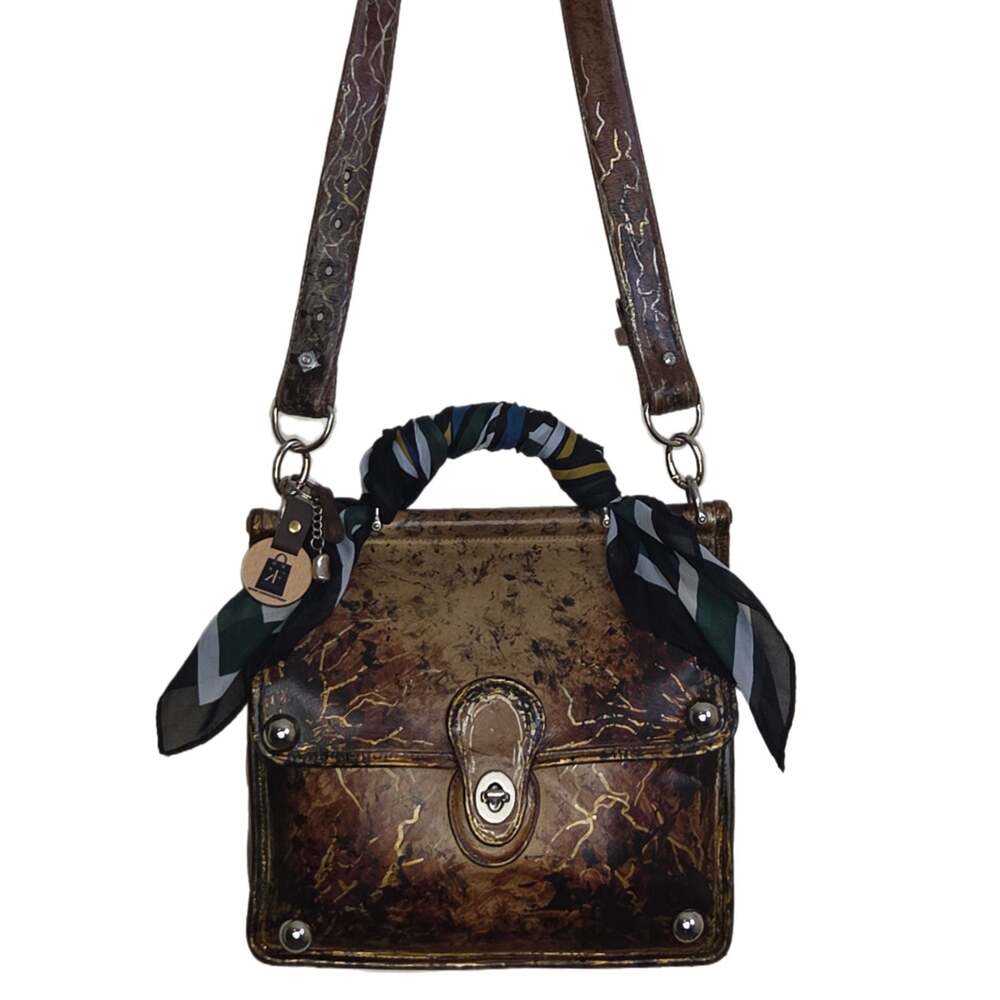 Custom Vintage Coach Willis Bag Brown with Custom Dye, Paint, Strap, Hardware